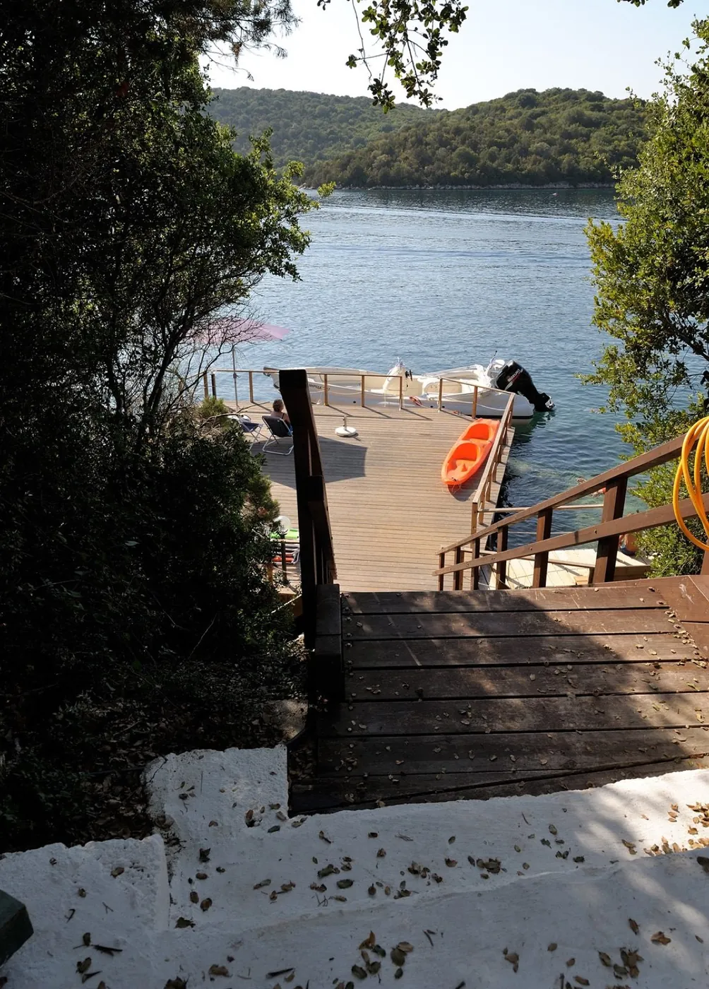 Private swimming deck and dock at Sivota Villa